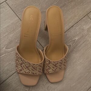 LC Lauren Conrad Women's Beige Woven Heels size 9 new no tags